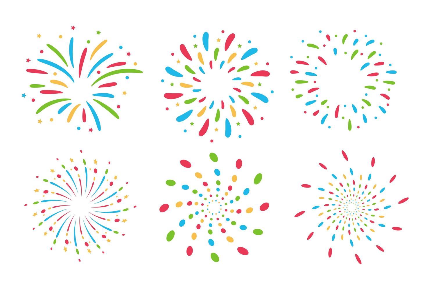 Colorful Fireworks Collection vector