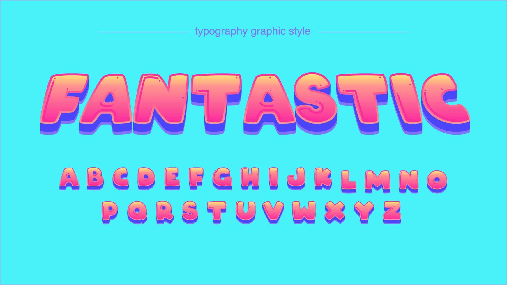 Gradient Cartoon Comic Colorful Artistic Font vector