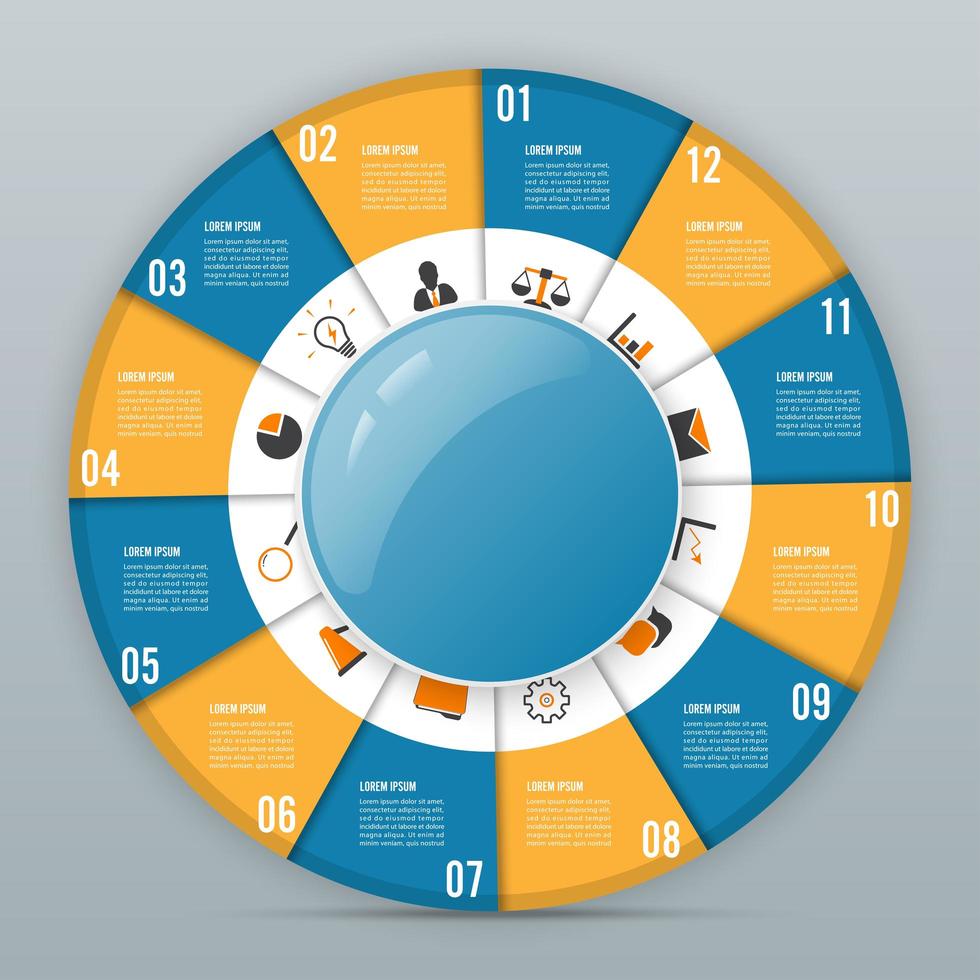 Circle chart infographic template with 12 options 692342 Vector Art at Circle chart infographic template with 12 options 692342 Vector Art at