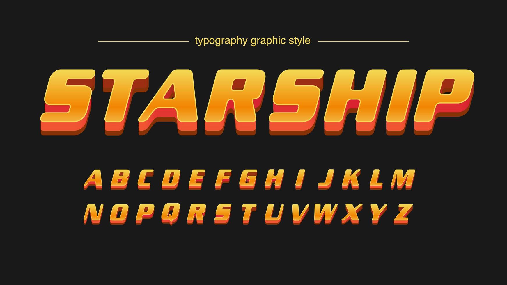 Futuristic Orange Sports Artistic Font vector