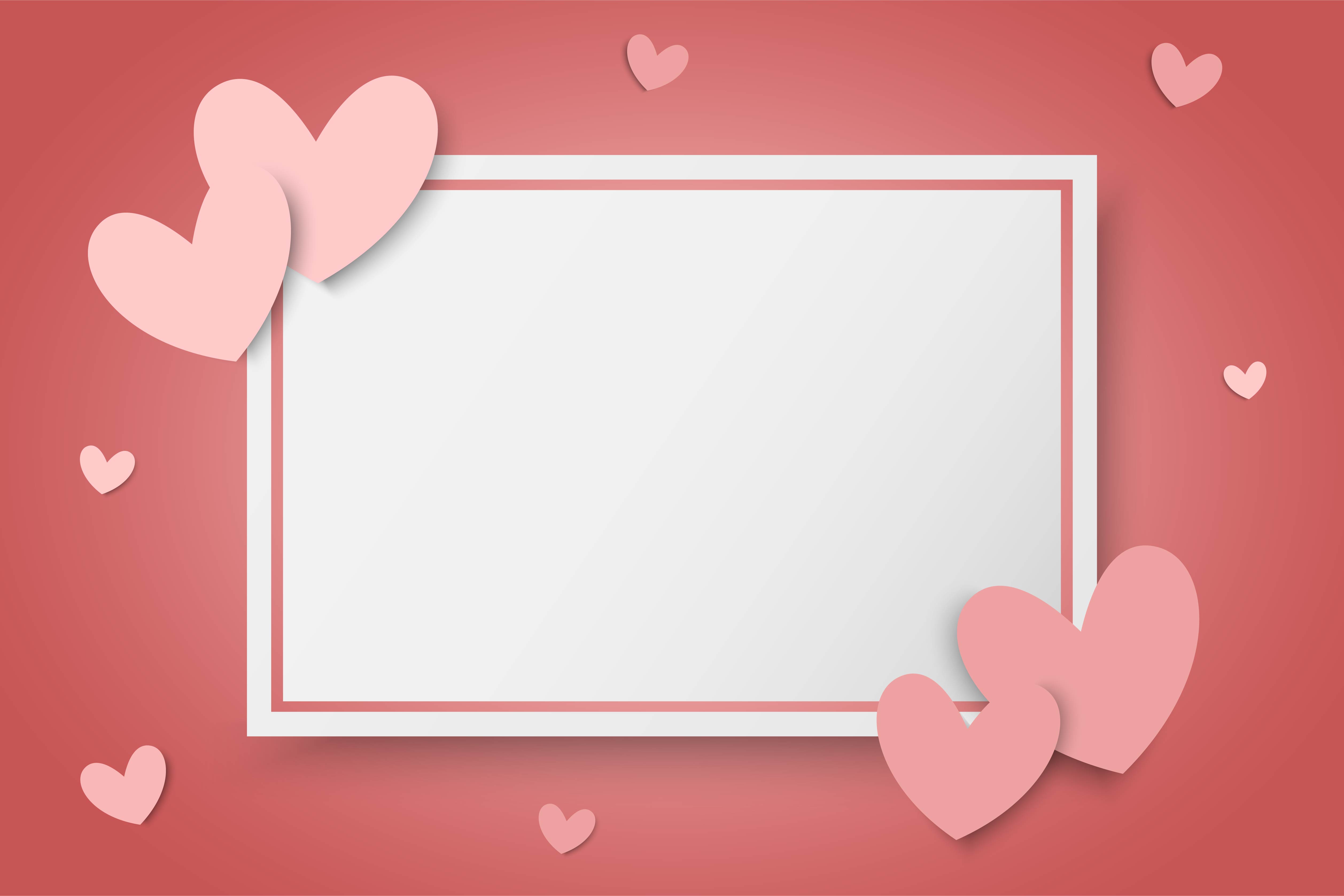 Download Valentines day background with pink hearts and blank white ...