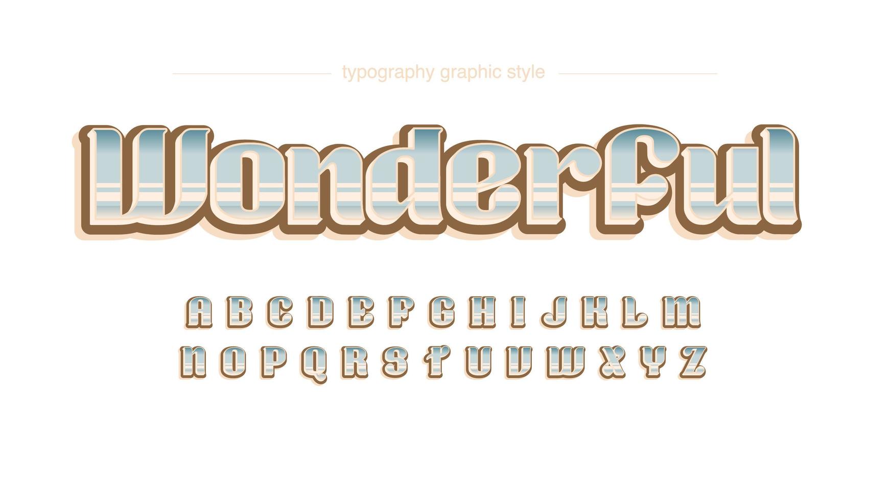 Colorful Vintage Gradient Artistic Font vector