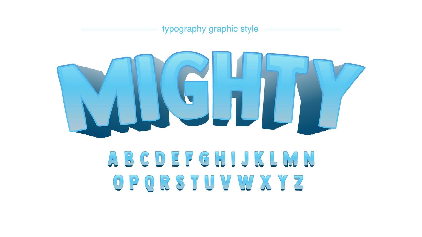 Arched Bold 3D Blue Typography vector