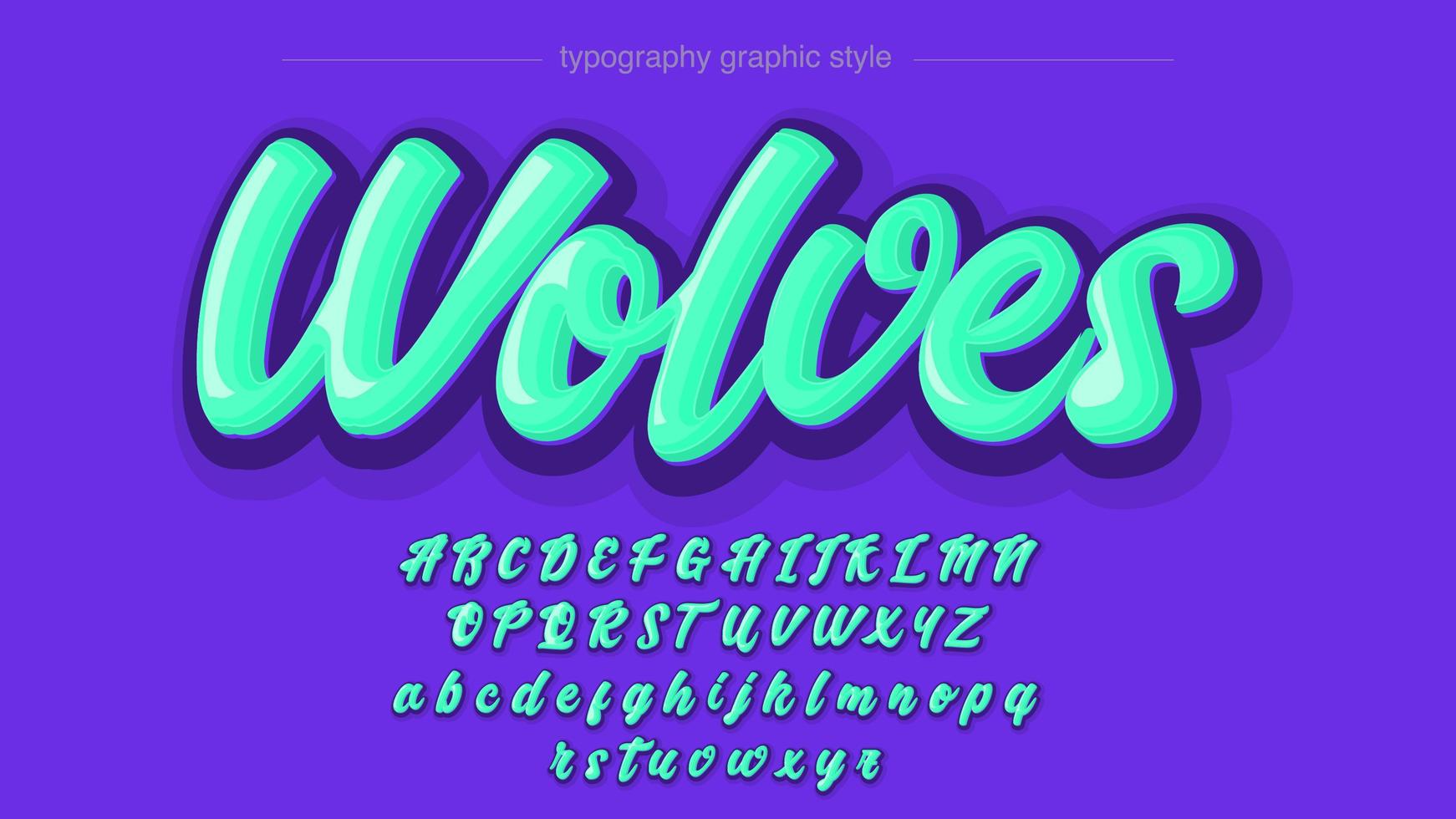 Neon Bold Handwritten Calligraphy Font vector