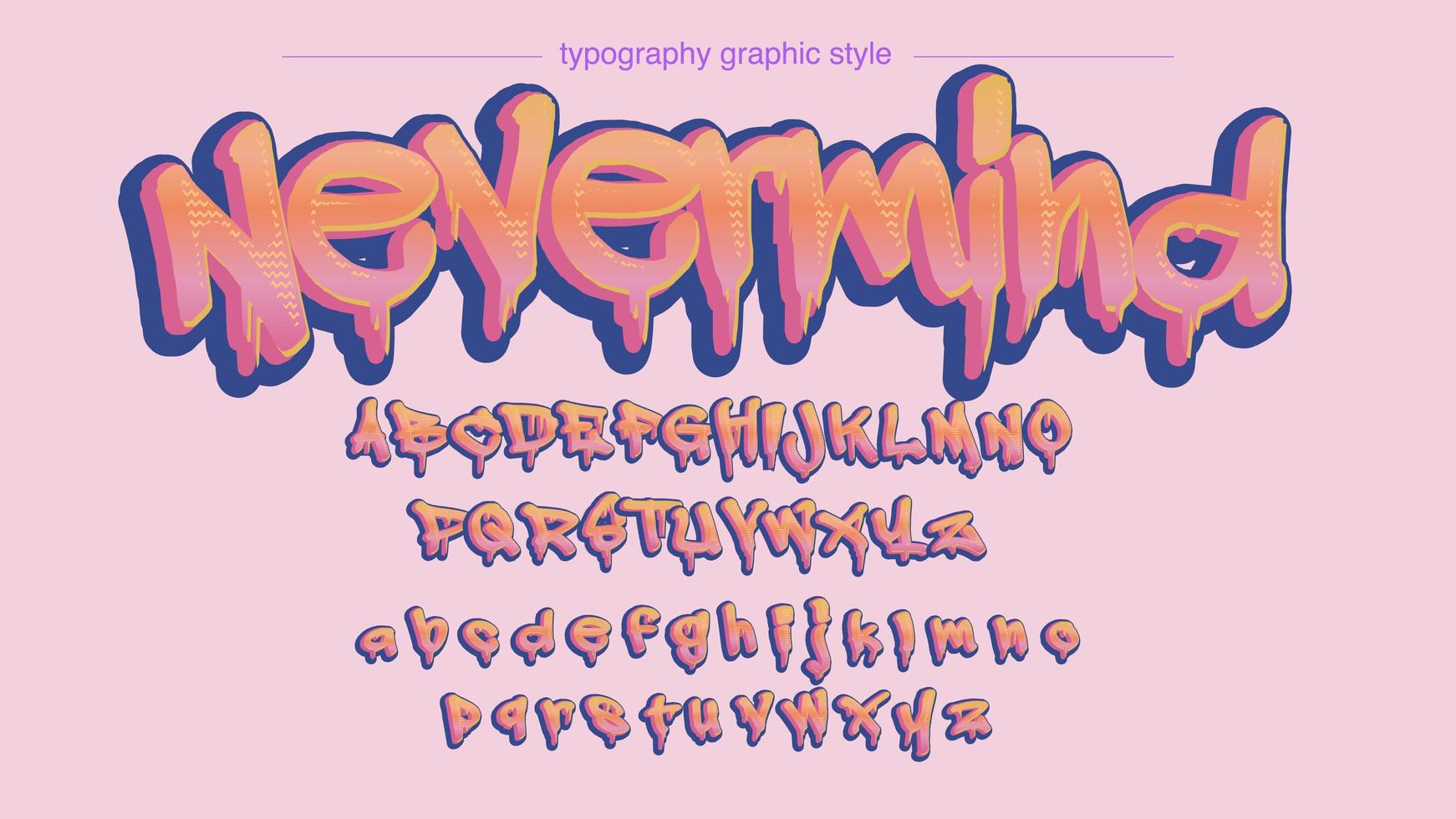 Orange Grafitti Style Artistic Font vector