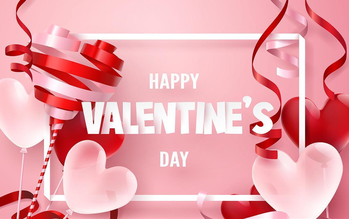 Free Vector  Happy valentine's day with ribbon background