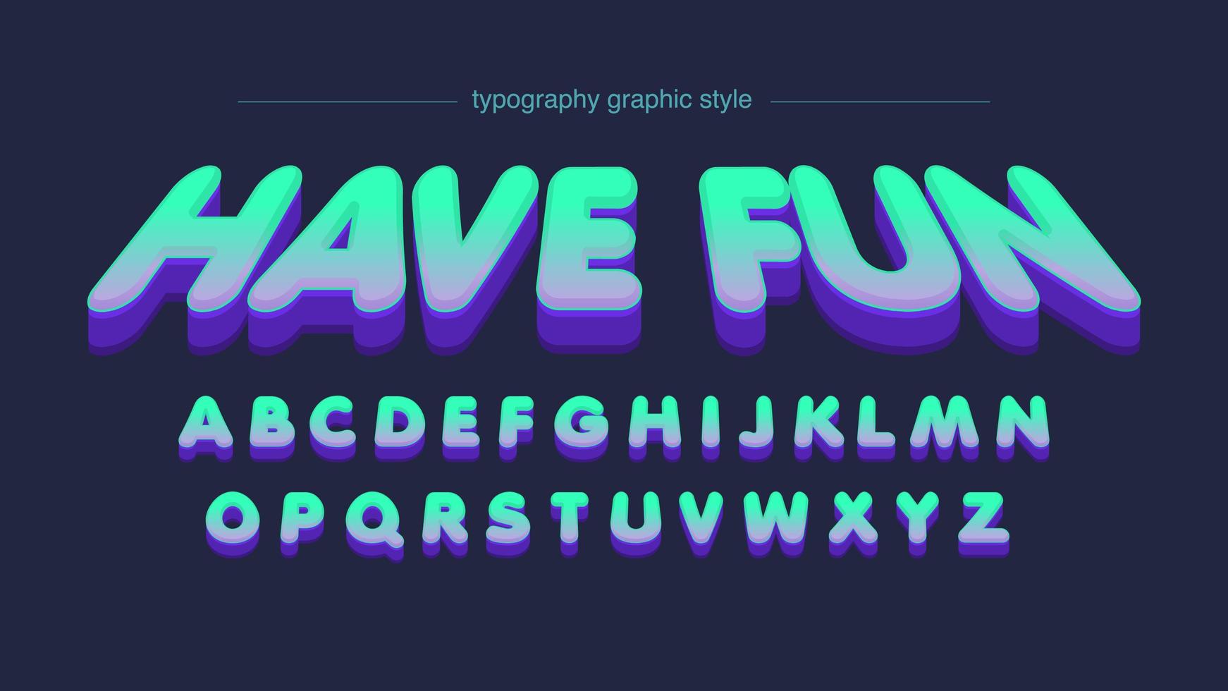 Perspective Neon Colors Cartoon Typography vector