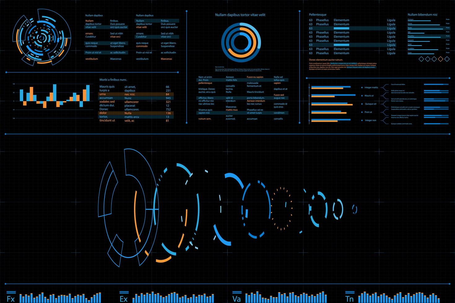 Futuristic Data dashboard with Spiral Design vector