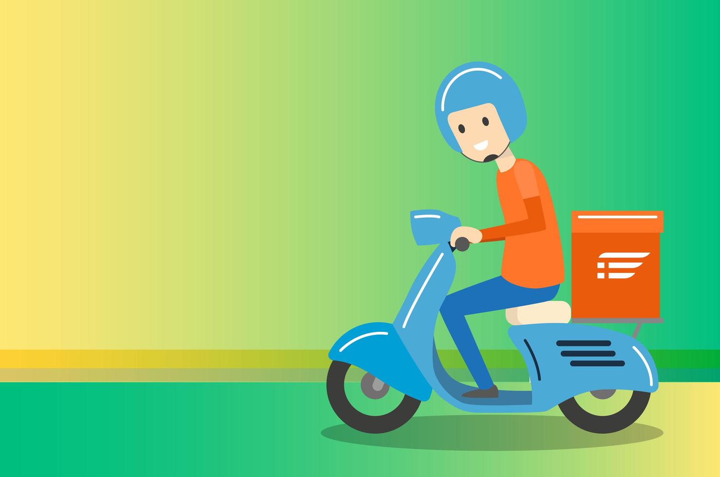 Delivery Boy Ride Scooter Moto Servicio vector