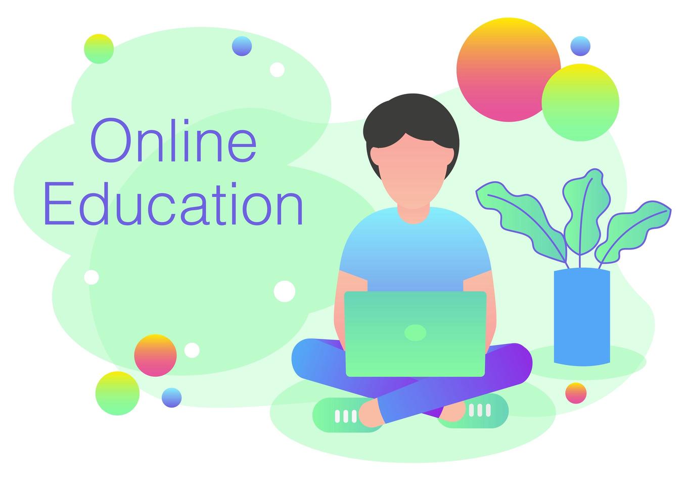 A man reading for Online Education concept  - Modern Flat Vector Illustration