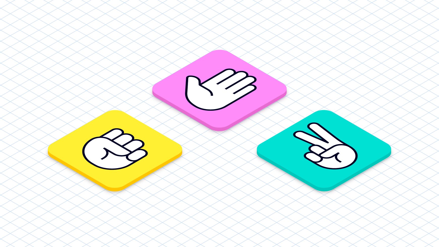 Isometric Rock Paper Scissors Icons vector