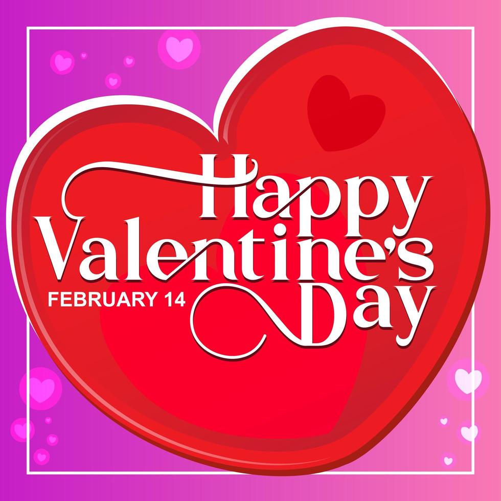 Happy Valentine's Day elegant text style in Heart vector