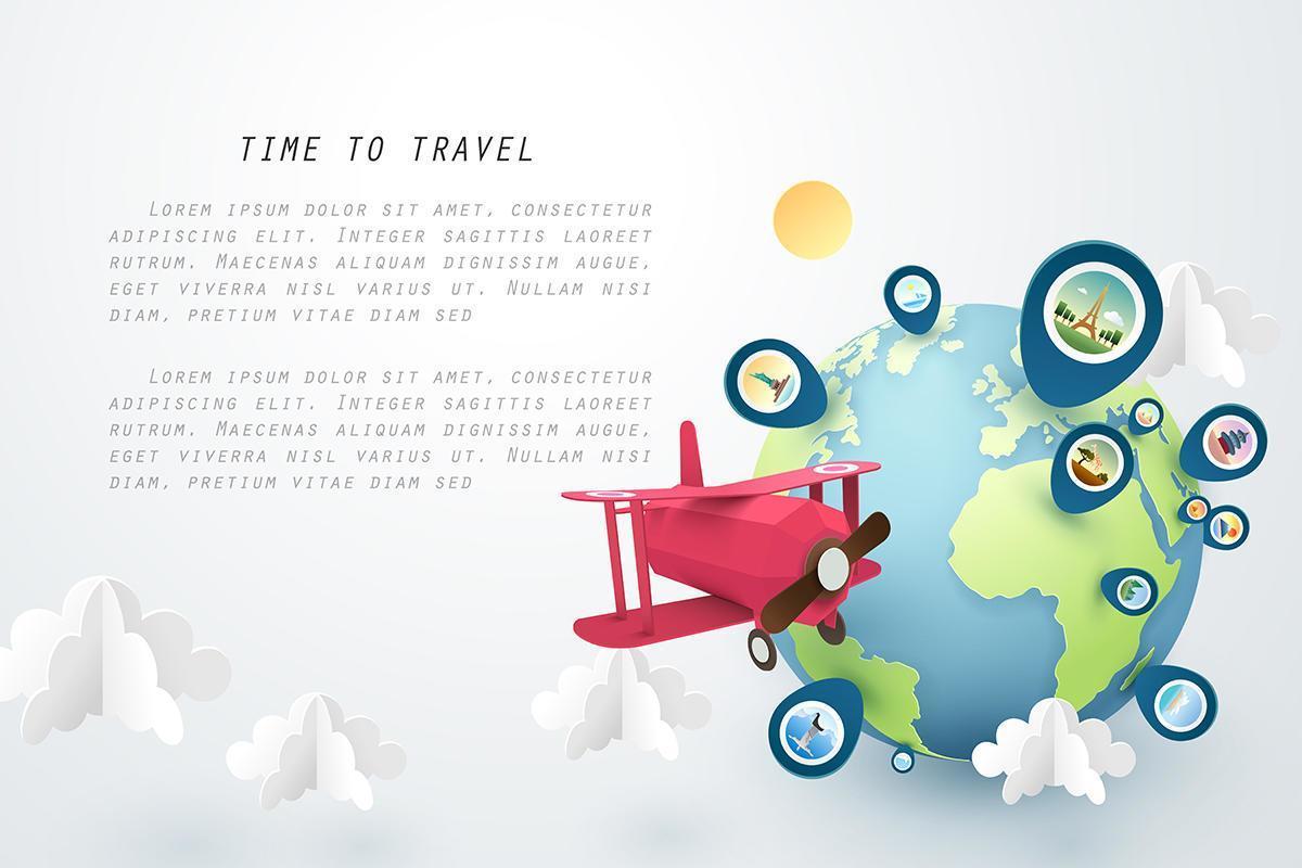 Time to travel paper art design