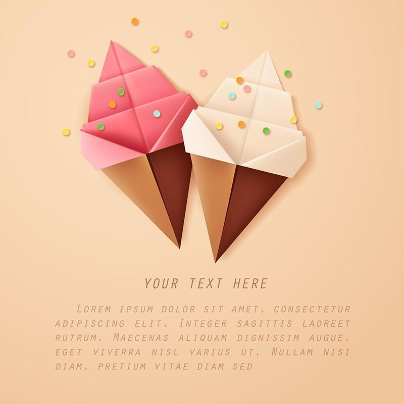 Arte en papel de helado con espacio de copia vector