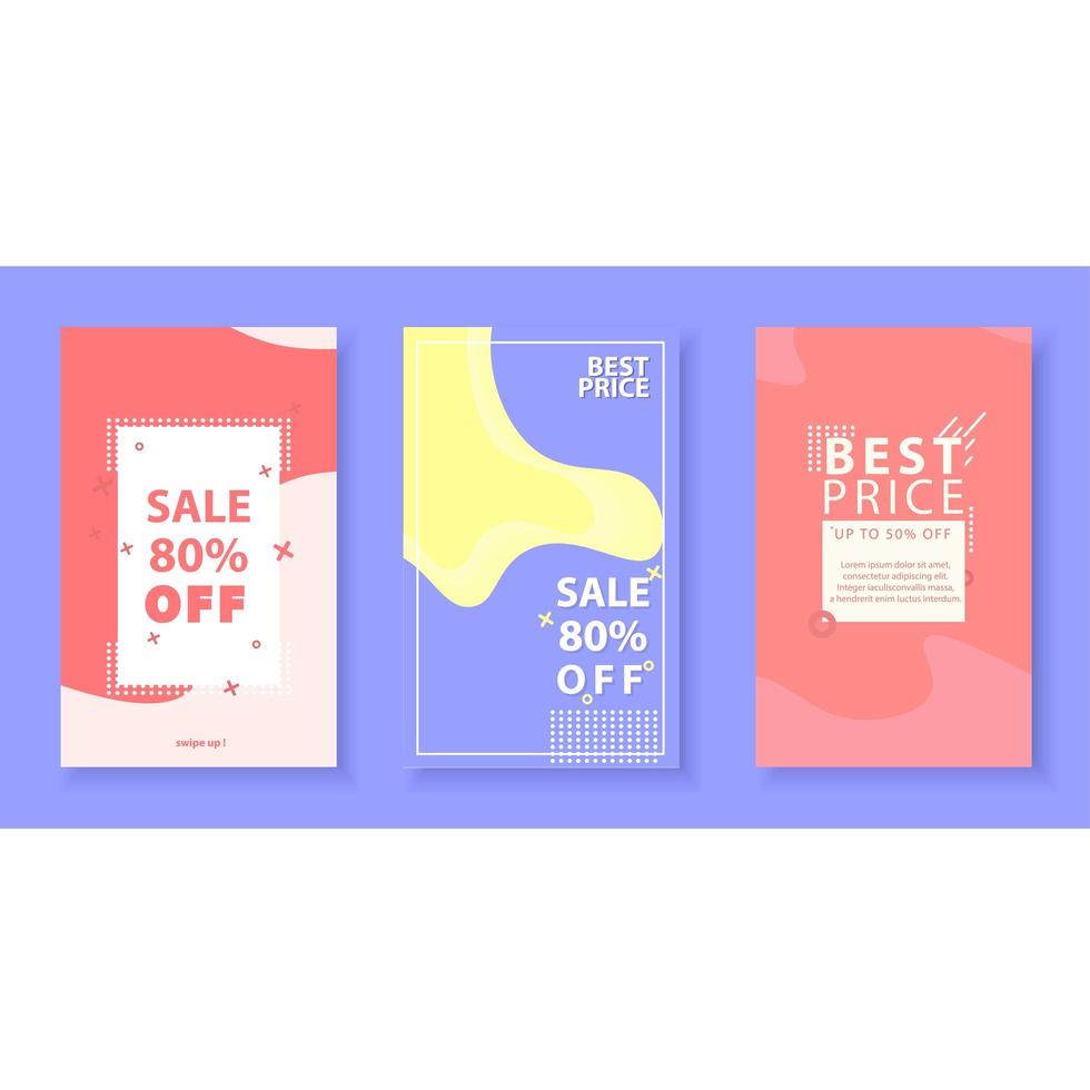 Sales banners flat style set vector