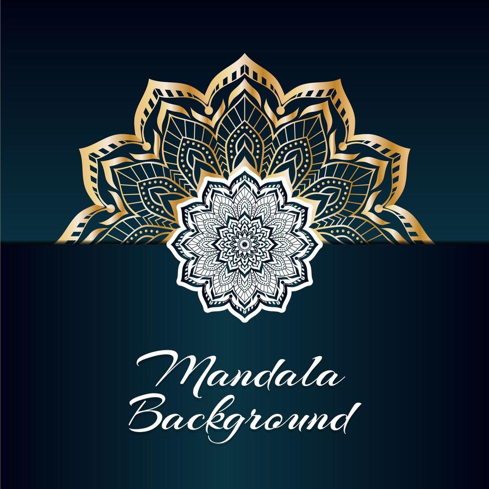 Luxury Golden and White Mandala Design with Copy Space vector