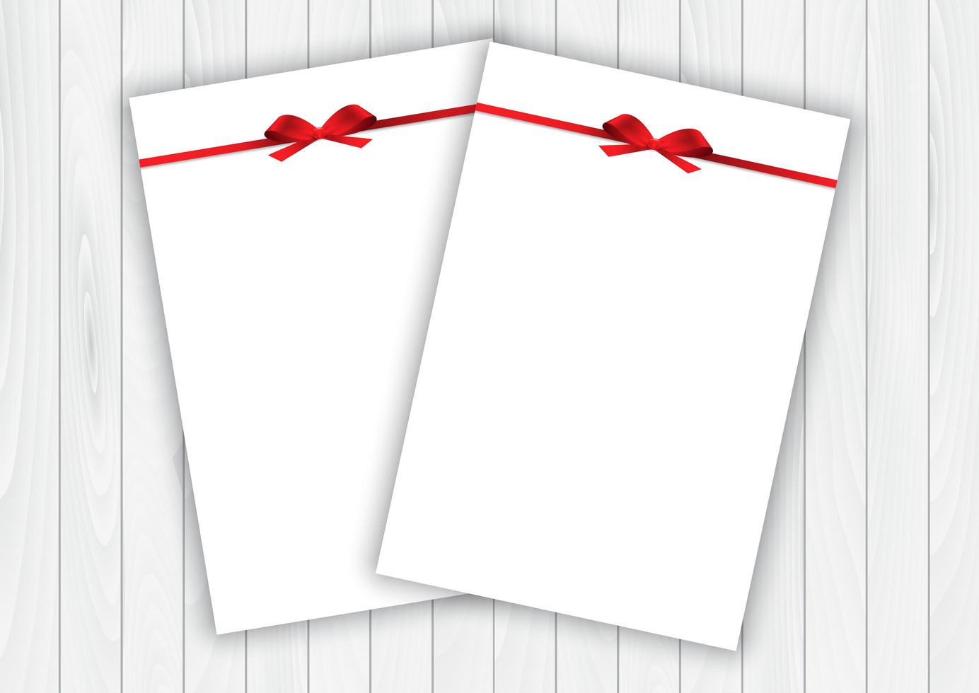 Valentine's Day background with blank letters with red gift bows vector