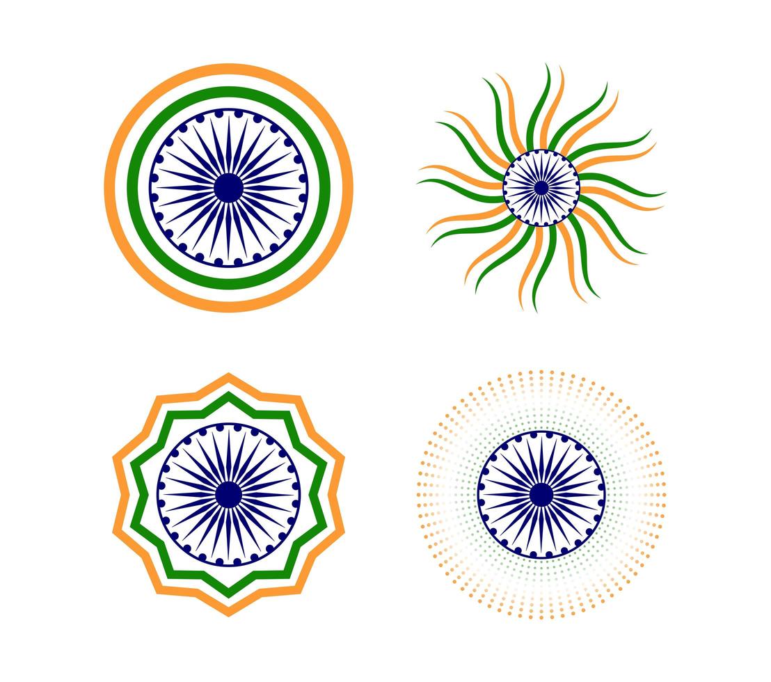 Happy Indian Republic day element set vector