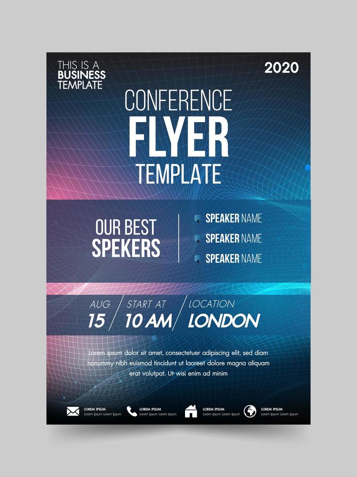 Brochure design flyer template technology conference  vector