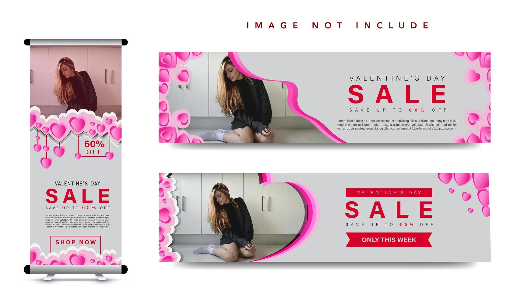 Valentine's Day banner collection vector