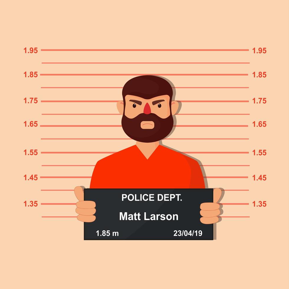 Prisionero Hold Mugshot para sesión de fotos vector