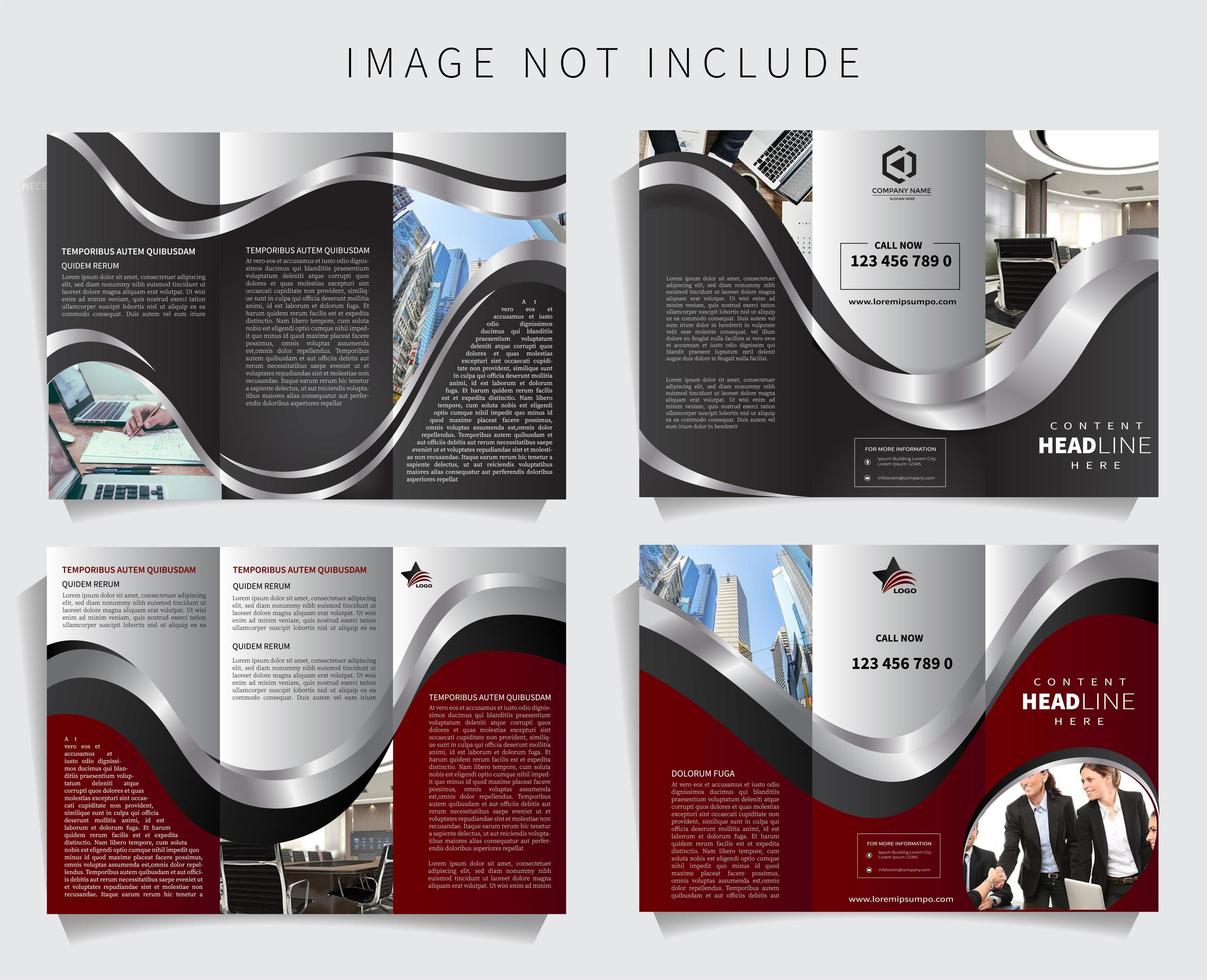 TRIFOLD BROCHURE SET vector