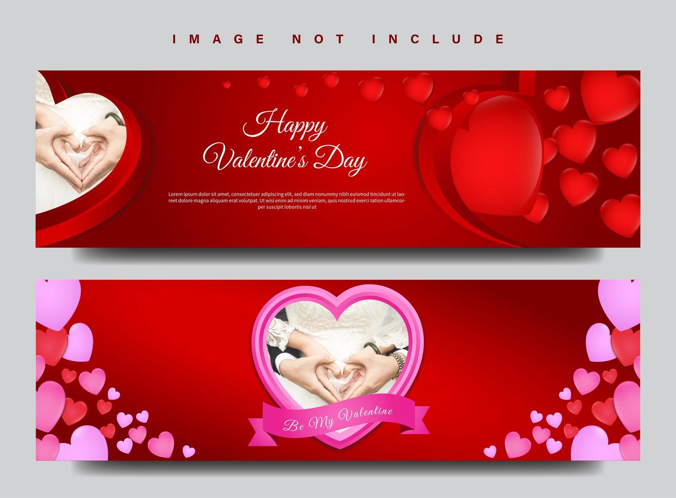 Conjunto de banners de San Valentín vector