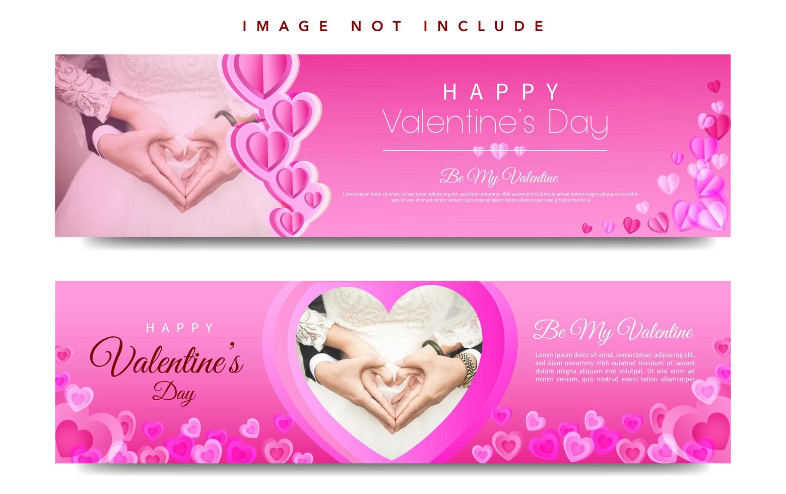 Conjunto de banner web de San Valentín vector