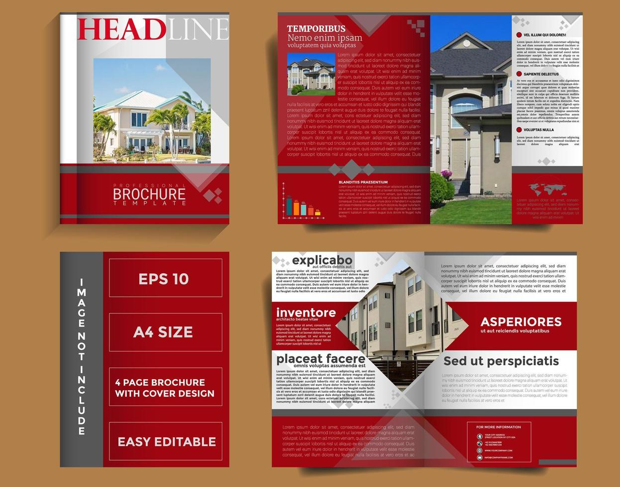 Business brochure template with cover design vector