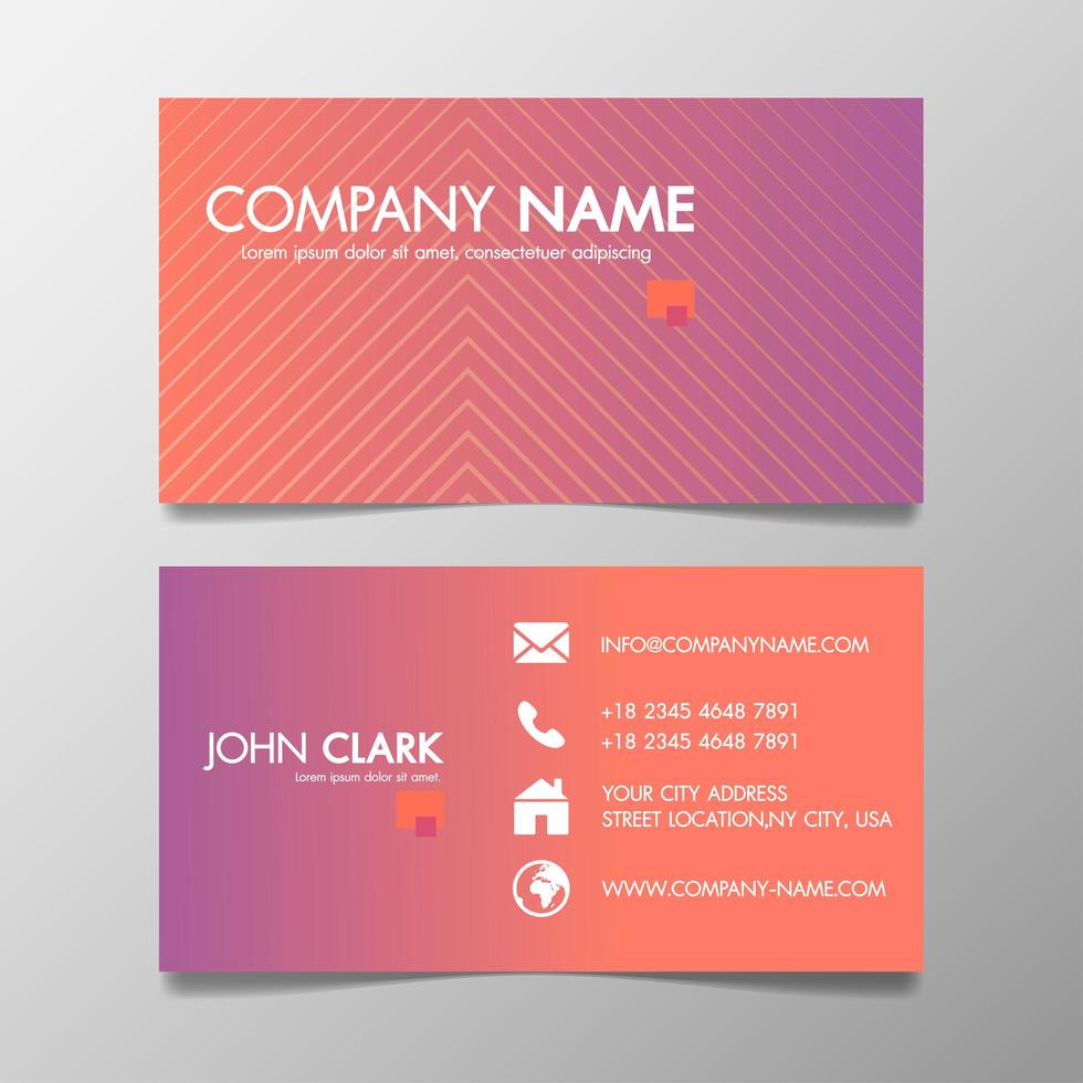 Creative Design Modern of Business Card Vector Template Pink