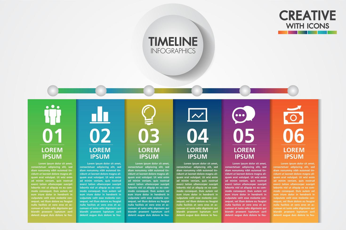 Business infographics template.Presentation with 6 steps or options vector