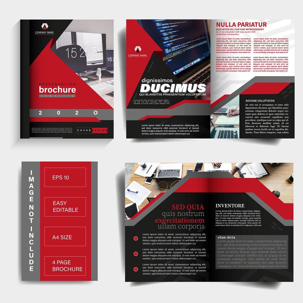Business brochure template with cover design vector