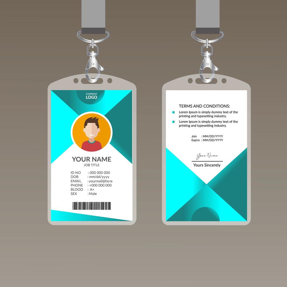 Plantilla de diseño de tarjeta de identificación moderna vector