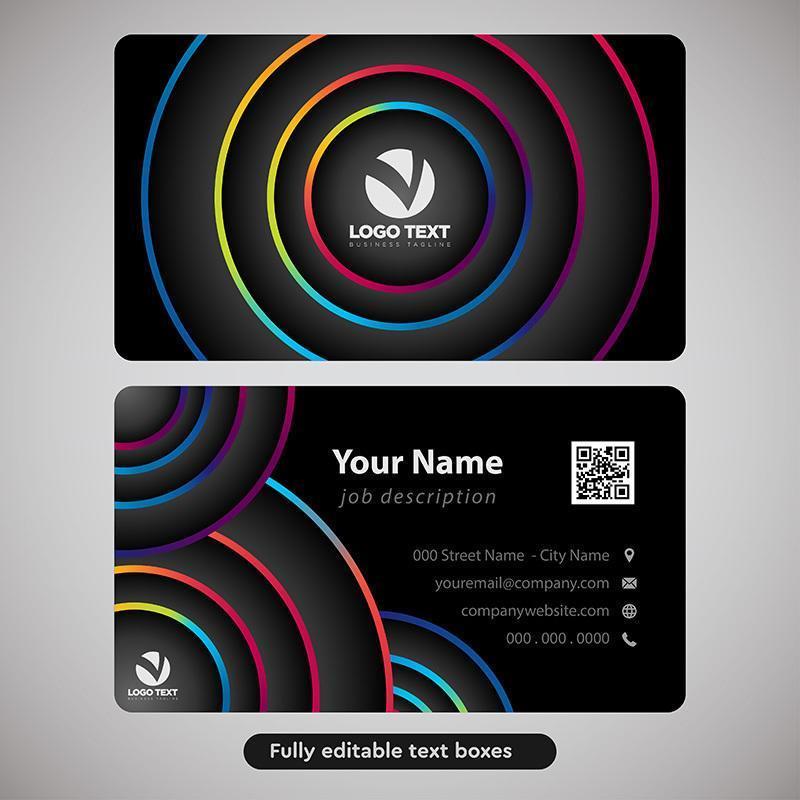 Abstract Colorful Circles Business Card Design vector