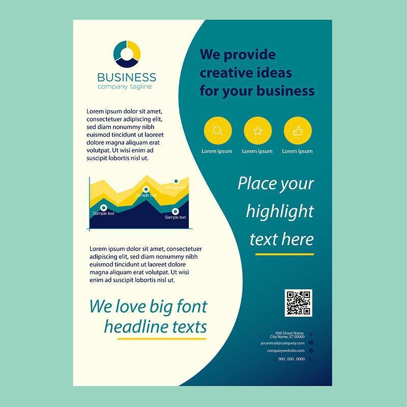 Modern Business Brochure with Graphs and Infographics vector