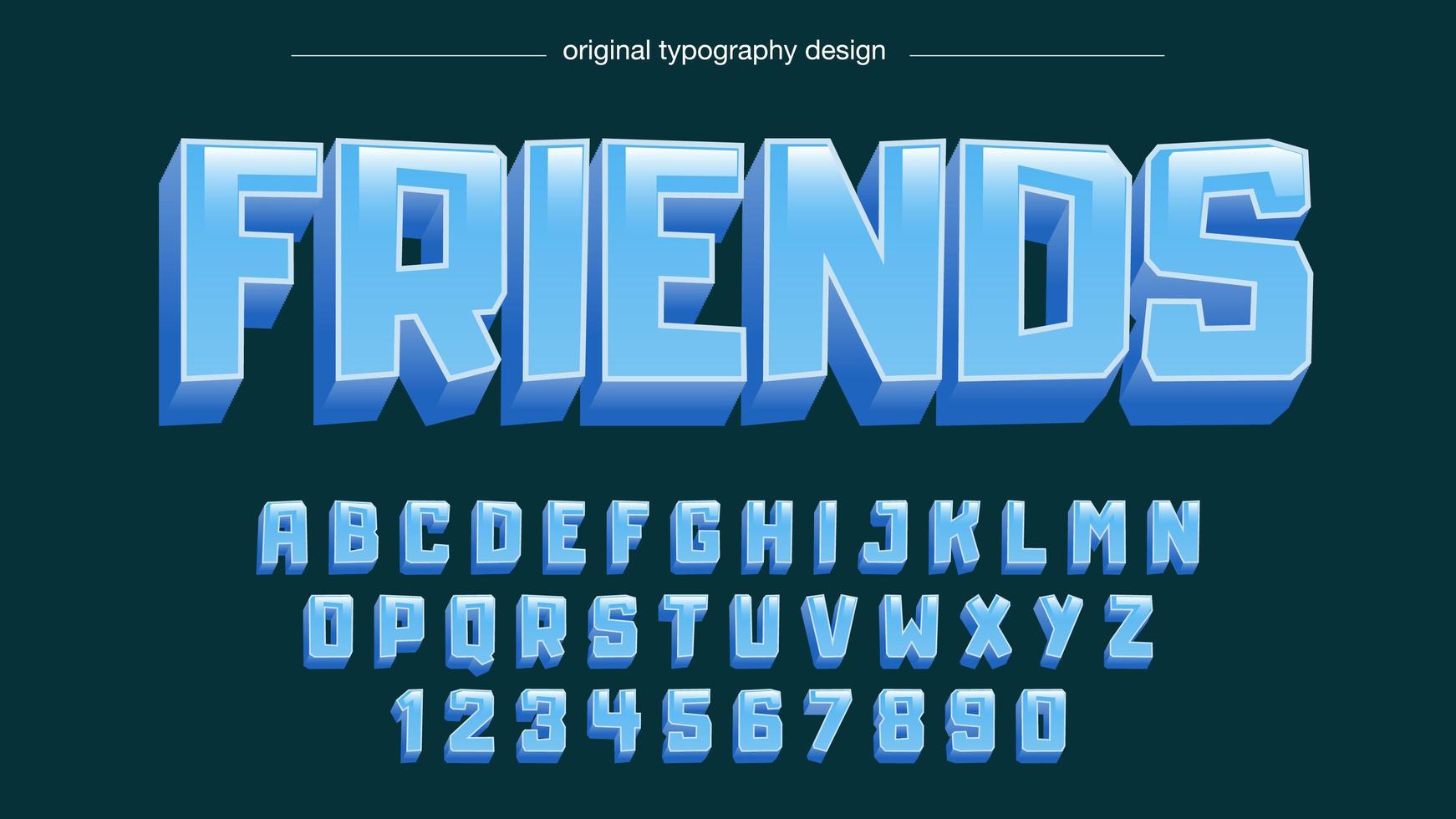 Blue Cartoon Comics Bold Typography vector