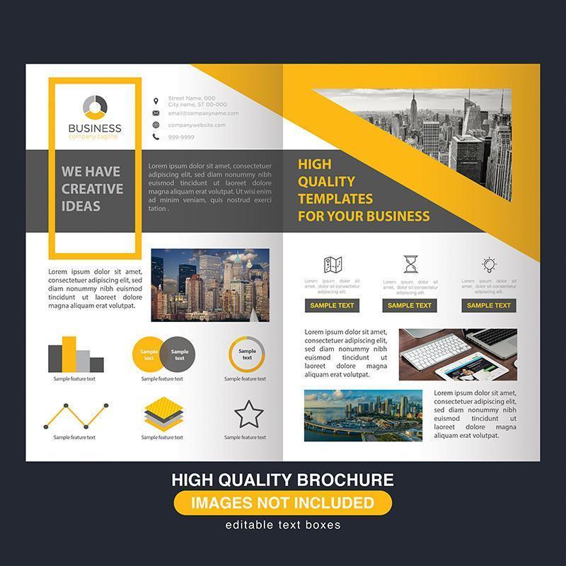 Abstract Modern Yellow Business Brochure vector