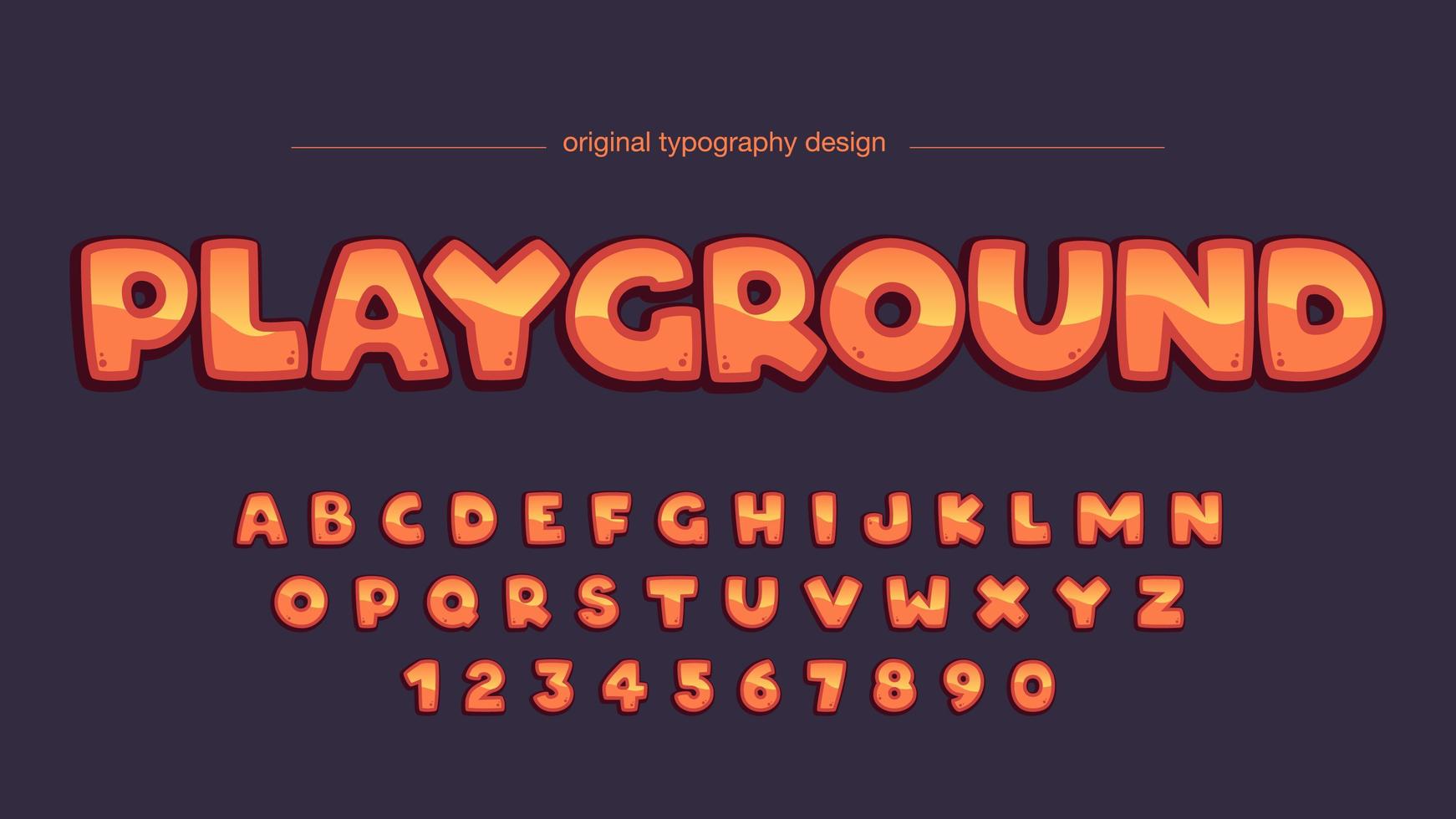 Rounded Orange Cartoon Typography vector