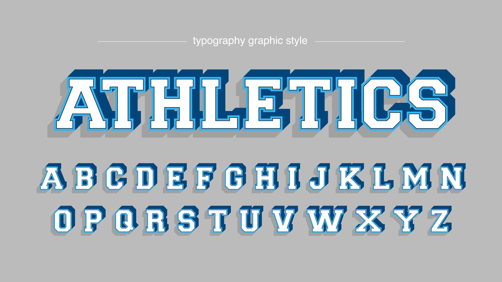 Blue Varsity College Slab Serif Typography vector