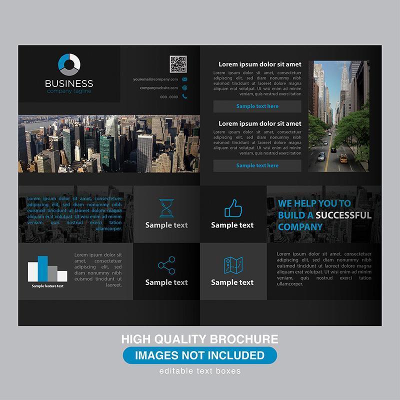 Black Modern Business Brochure Design vector
