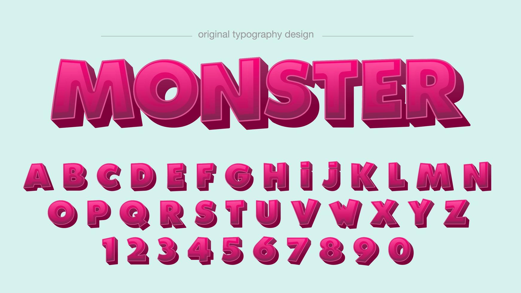 Pink 3D Cartoon Comics Artistic Font vector