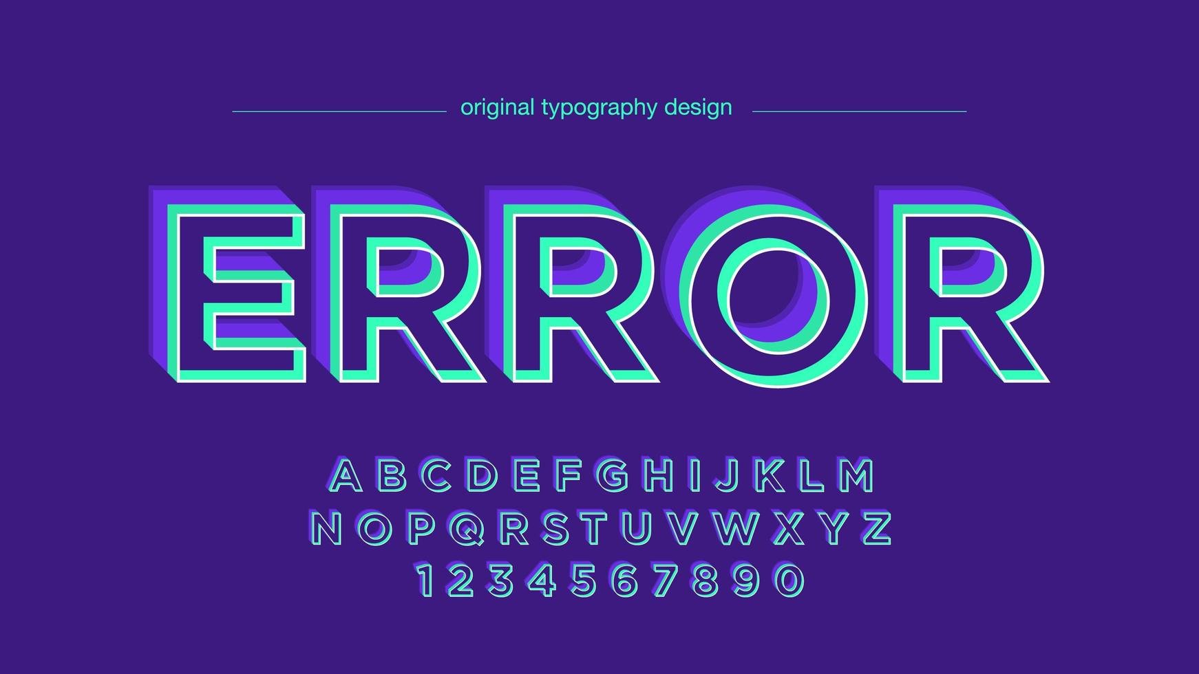 Bold Uppercase Neon Colors Artistic Font vector