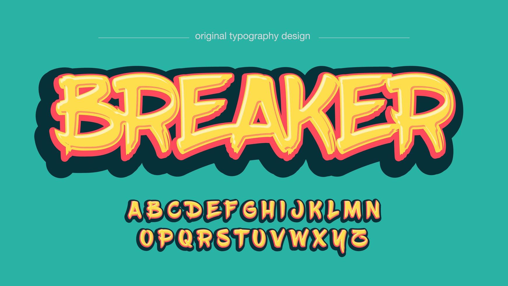 Brush Grafitti Yellow Bold Artistic Font vector