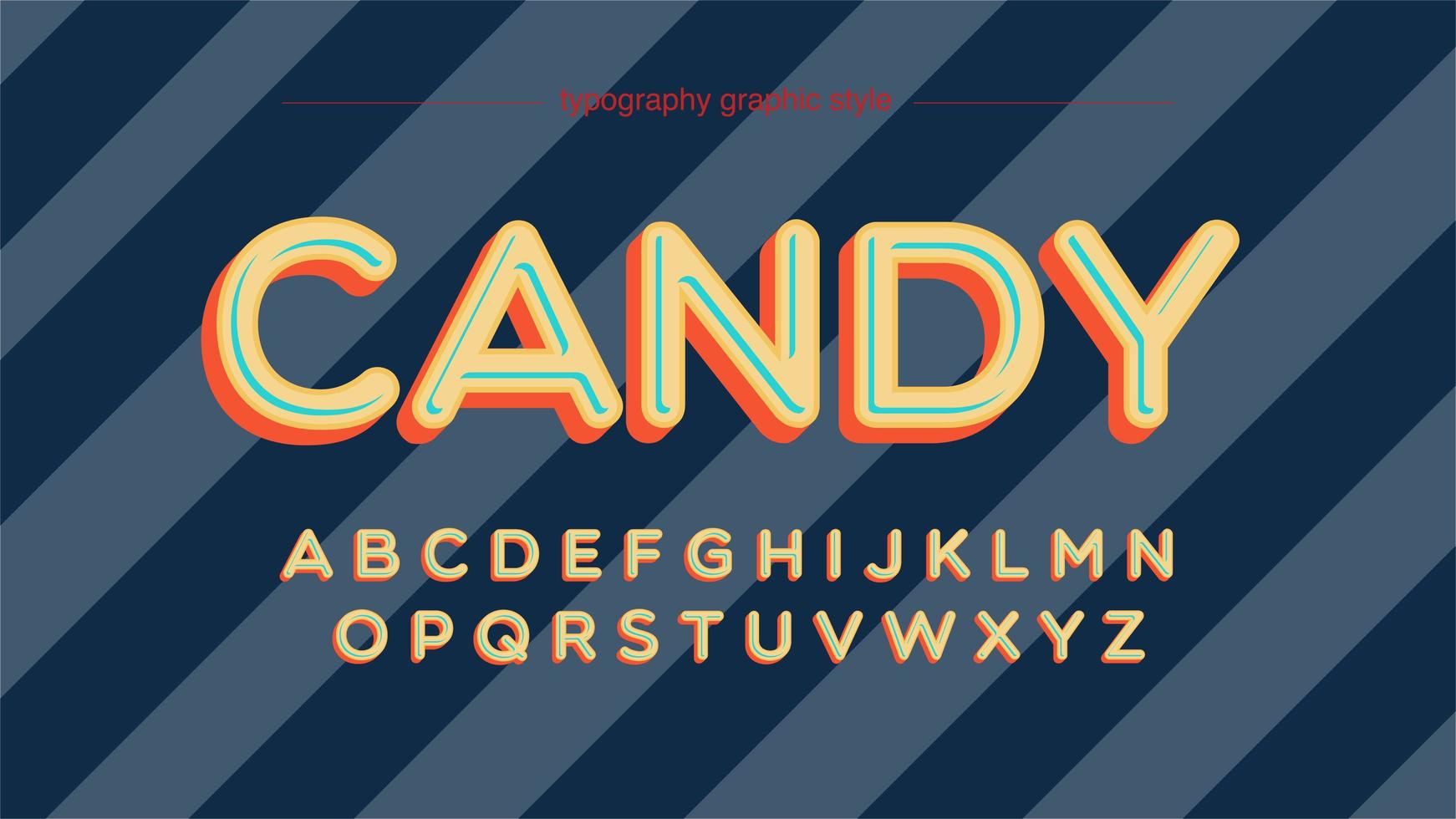 Rounded Colorful Uppercase Cartoon Typography vector