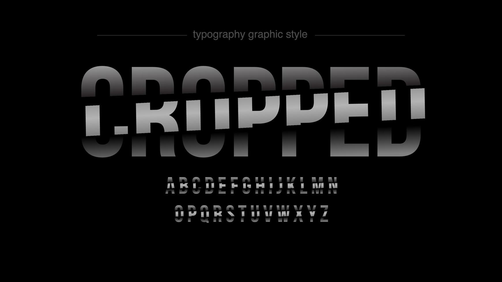 Abstract Sliced Bold Uppercase Typography vector