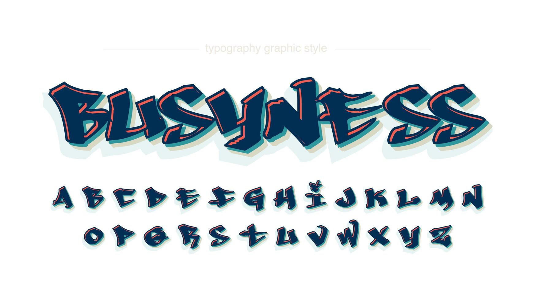 Grafitti Style Colorful Artistic Font vector