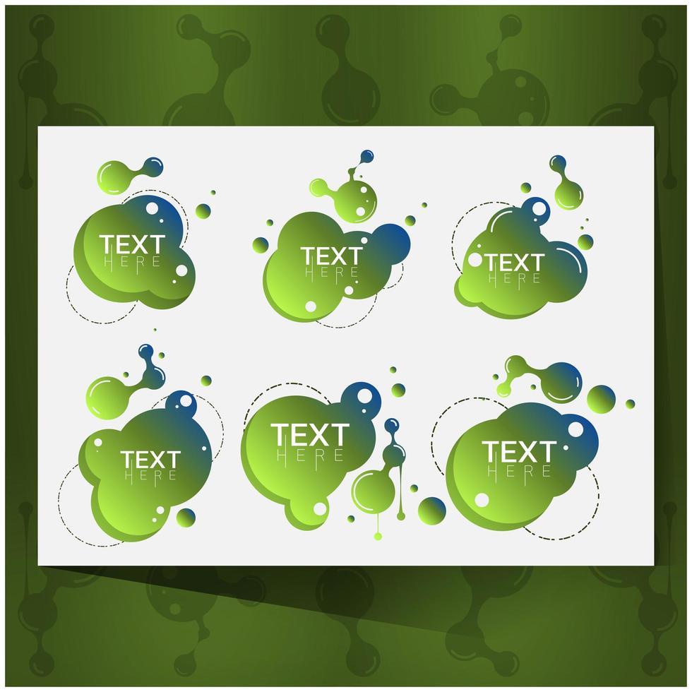 speech bubbles green and blue poison theme vector