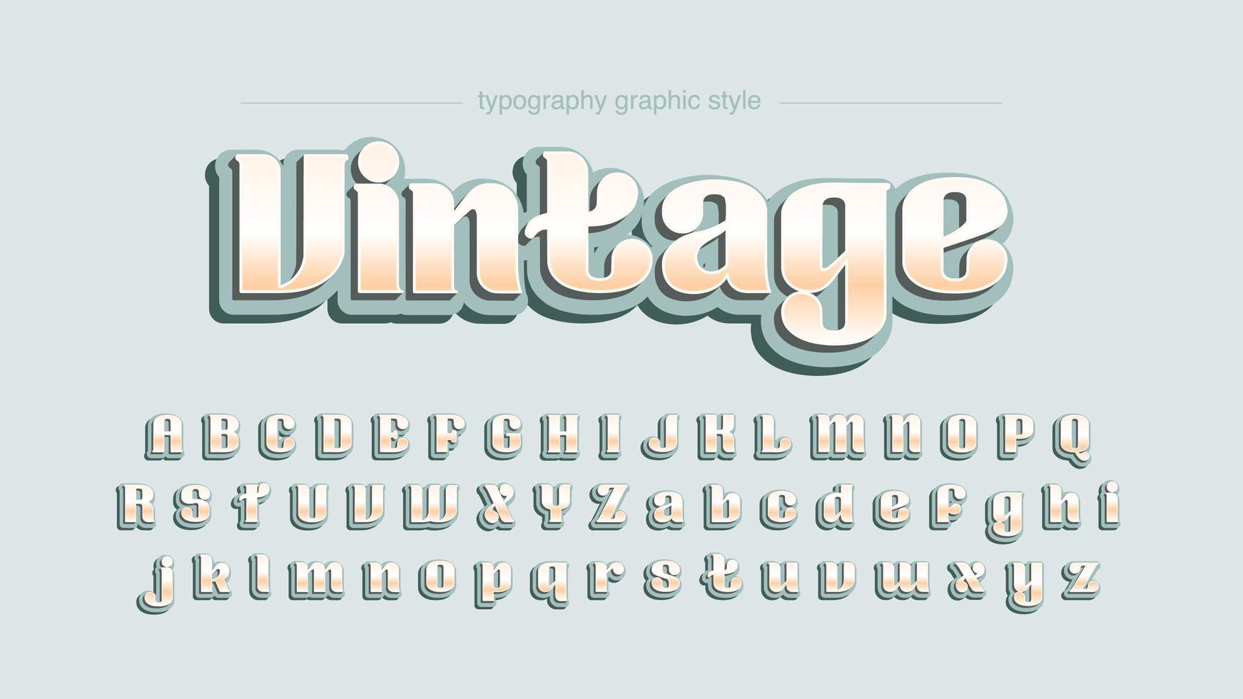 Tipografía de pantalla redondeada vintage vector