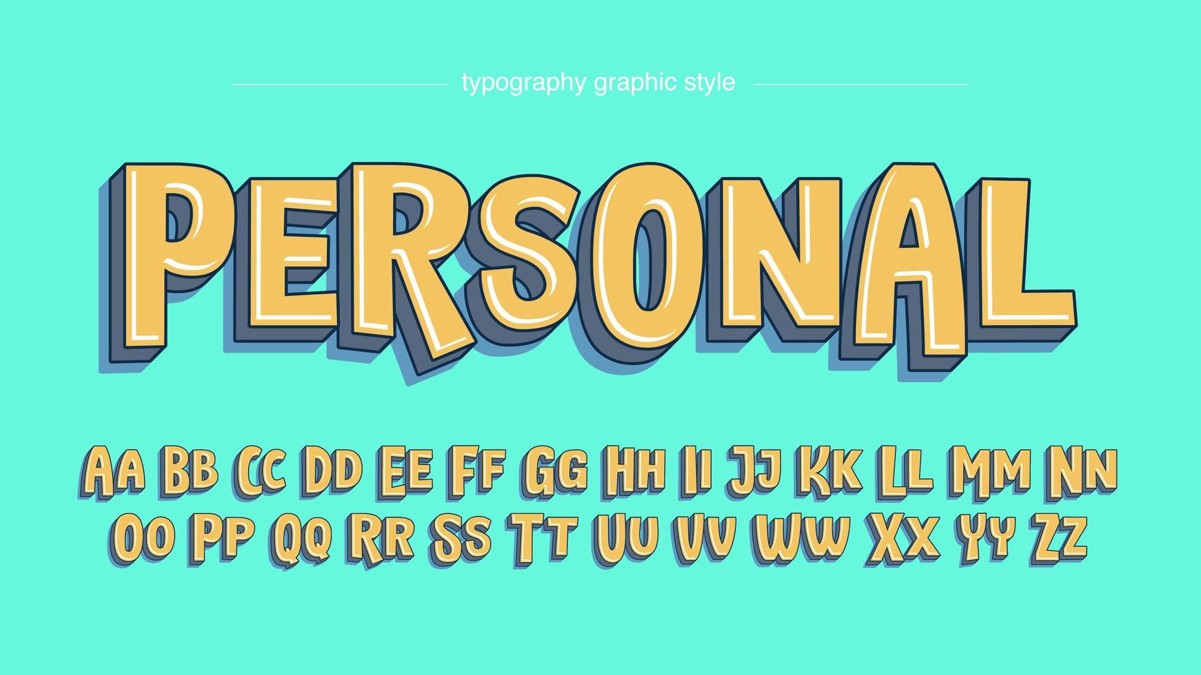 Irregular Cartoon Comics Uppercase Typography vector