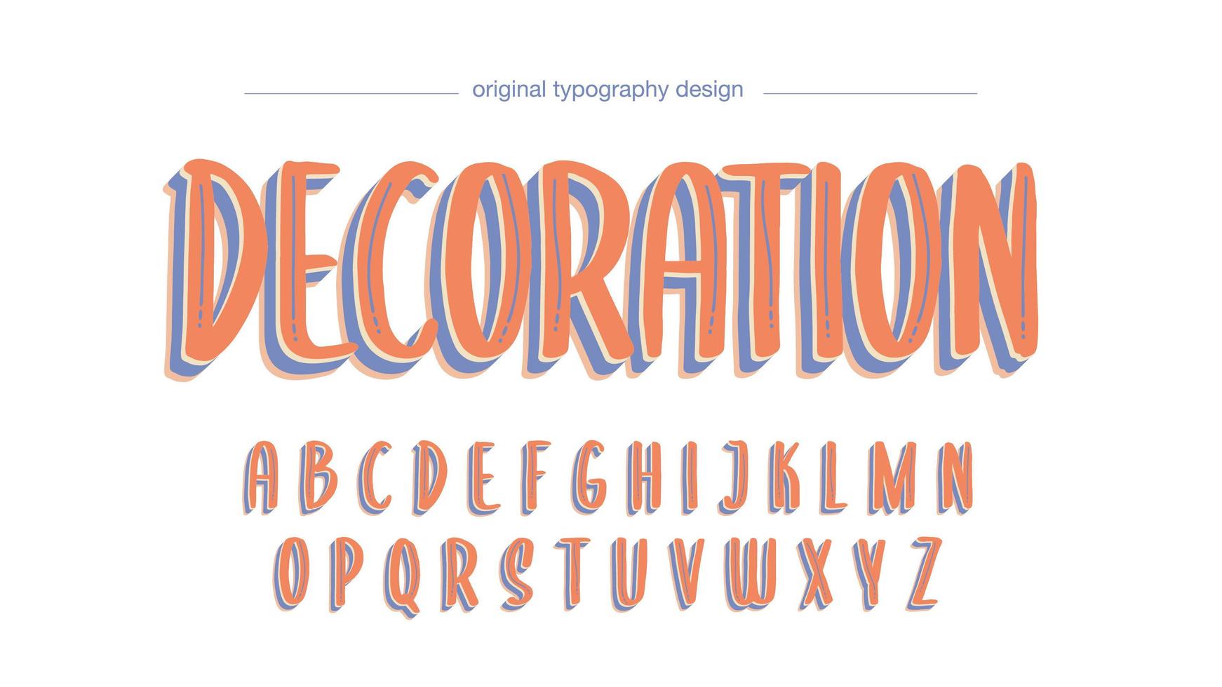 Playful Orange Display Artistic Font vector